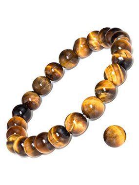 Gemstone Beaded Bracelet Tiger Eye Stretch Yoga Healing Energy Bracelet 8mm
